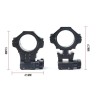 No Limit Adjustable Height Rifle Scope Mount Rings | 