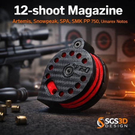12-shot Magazine Artemis, Snowpeak, SPA, SMK PP750, Umarex Notos | Artemis