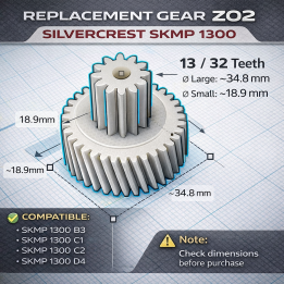 Cserefogaskerék 13/32T Silvercrest SKMP 1300 (Z02) - Price: €17 - 