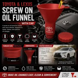 Embudo de aceite atornillable con tapa para Toyota y Lexus