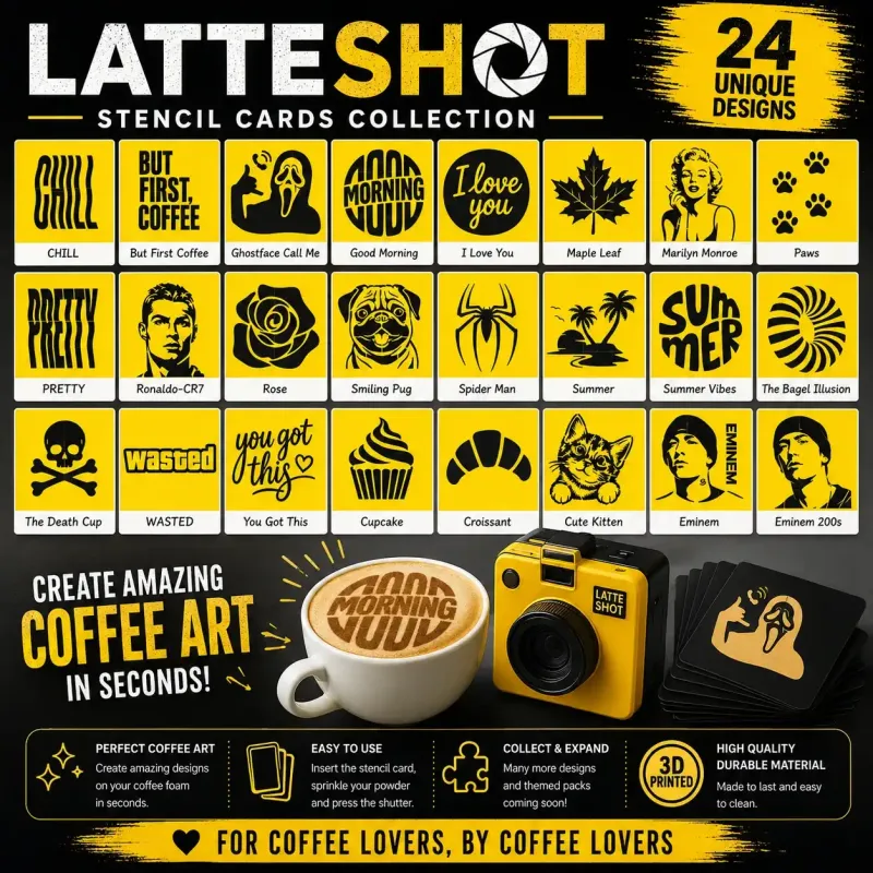 LatteShot Stencil Cards | 